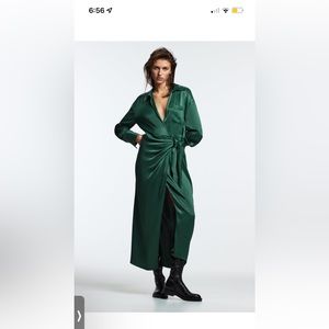 Zara Limited edition shirt dress in Emerald green